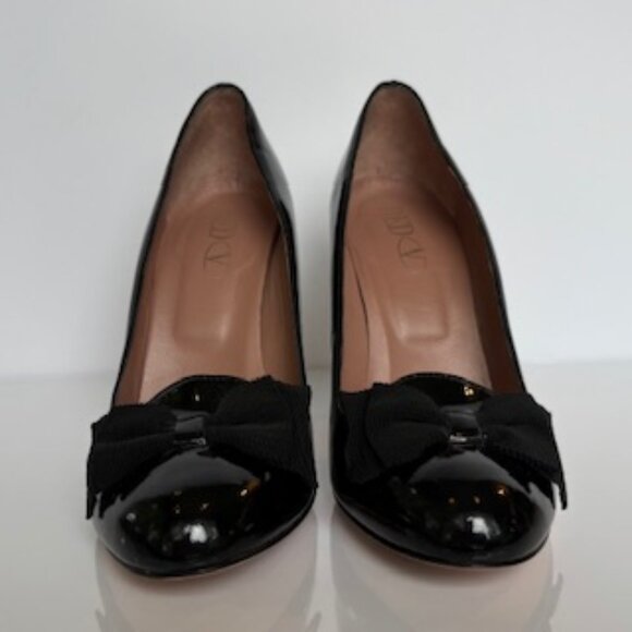 RED VALENTINO Pumps Patent Leather Black Stiletto Heels EU 8.5 - Picture 1 of 14
